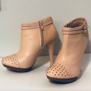 NUDE STUDDED HEELS